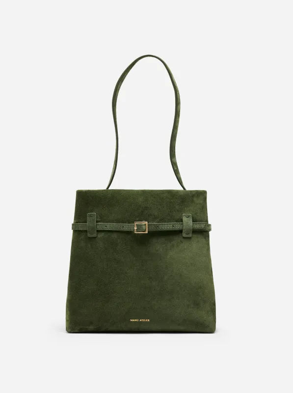 Mini Tote du Jour Velvet Green Suede sold by Manu Atelier