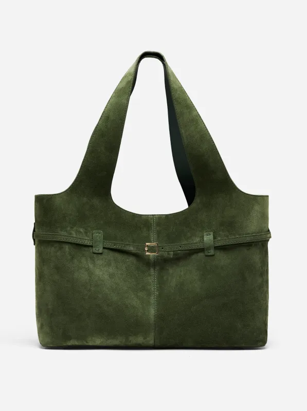 Cambon Cabas Velvet Green Suede sold by Manu Atelier