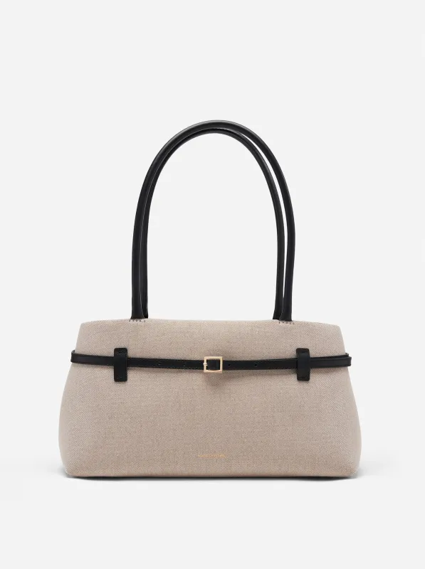 Le Cambon East West Beige Canvas & Black Soft made by Manu Atelier