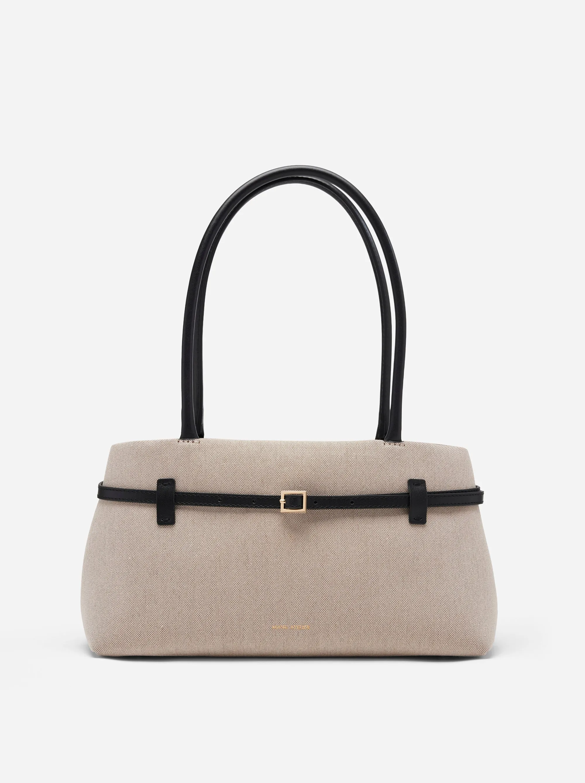 Le Cambon East West Beige Canvas & Black Soft sold by Manu Atelier
