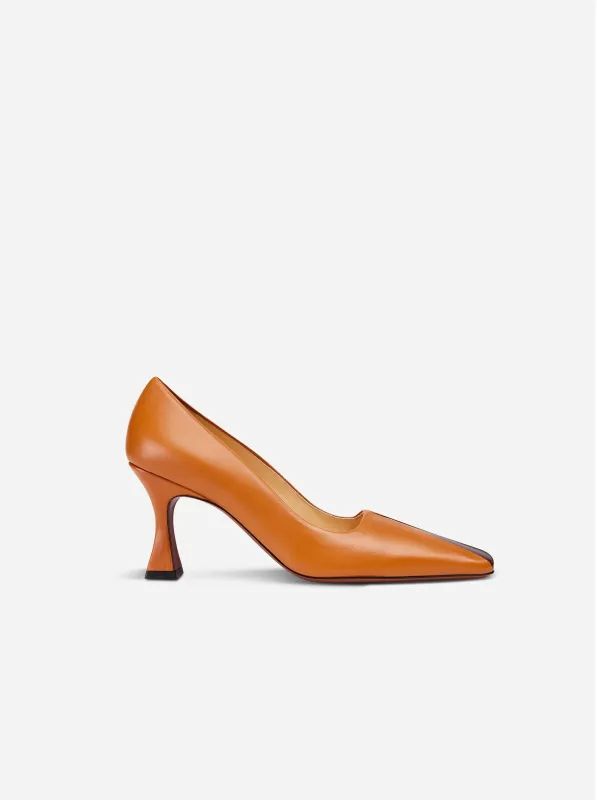 Duck Pumps Orange Camel & Cabarnet made by Manu Atelier