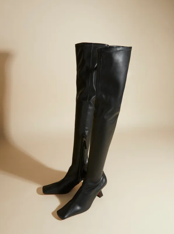 Over Knee High Duck Boots Black Soft sold by Manu Atelier