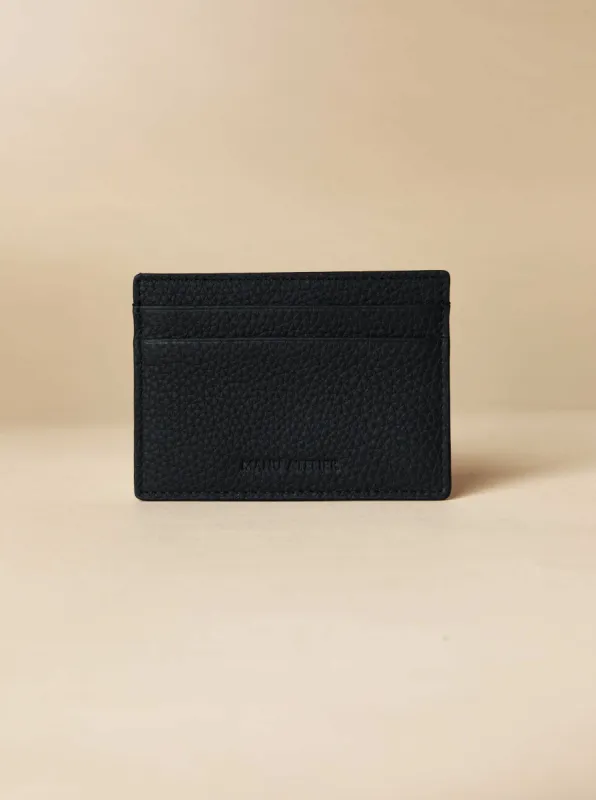 Manu Cardholder Black Grained Embossed sold by Manu Atelier