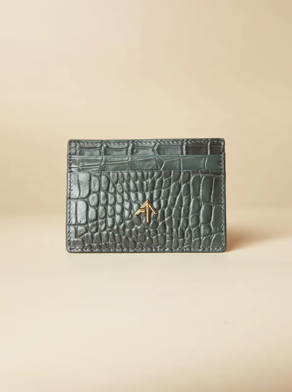 Manu Cardholder Grey Croc sold by Manu Atelier