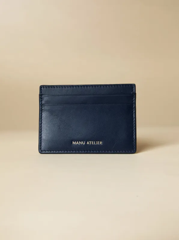 Manu Cardholder Navy Gold Embossed Soft sold by Manu Atelier