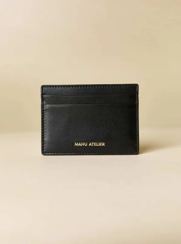 Manu Cardholder Black Gold Embossed Soft sold by Manu Atelier