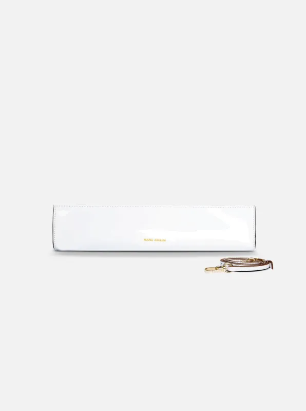 Pencil Box White Patent sold by Manu Atelier