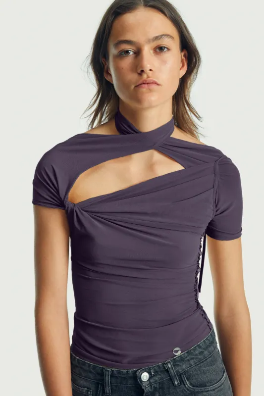 Asymmetric Draped Mesh Top sold by Coperni Paris