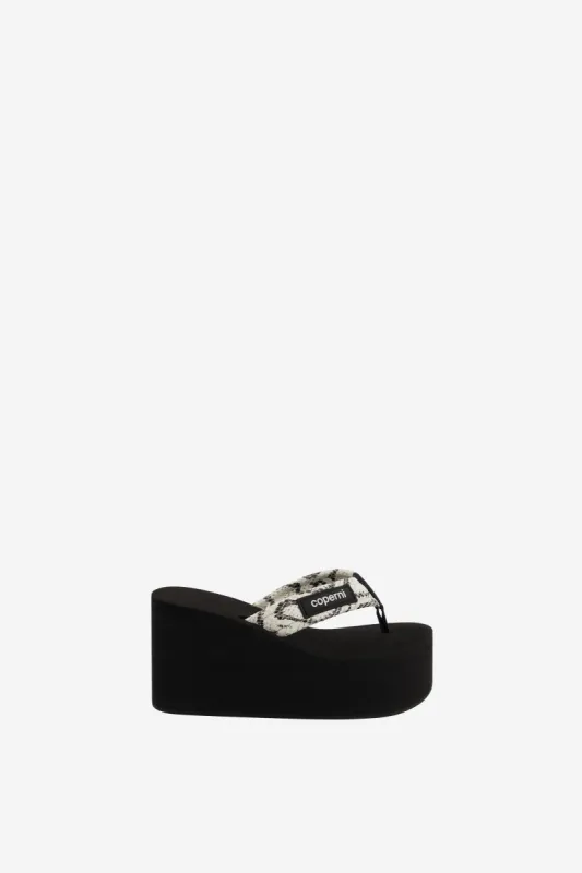 Snake Print Branded Wedge Sandal sold by Coperni Paris