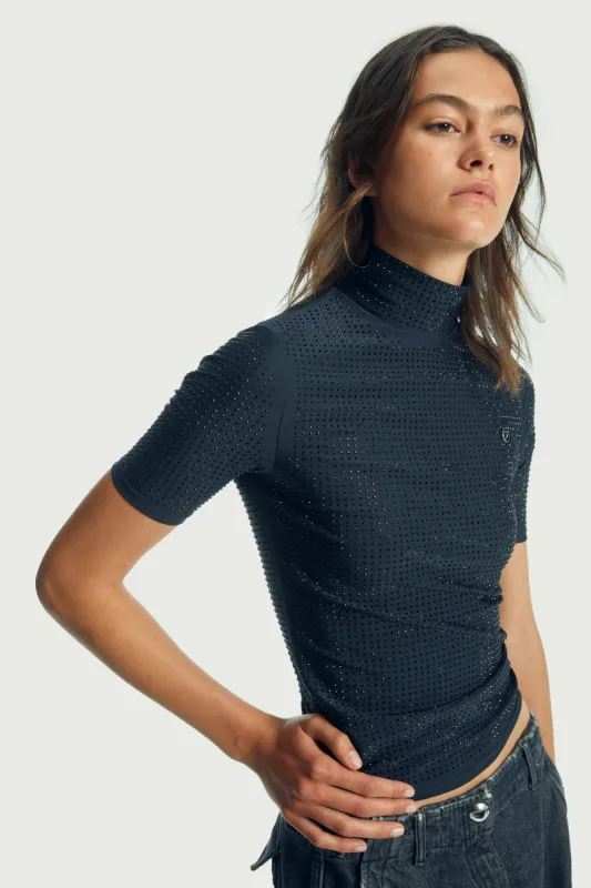 Crystal-Embellished High Neck Fitted Top sold by Coperni Paris