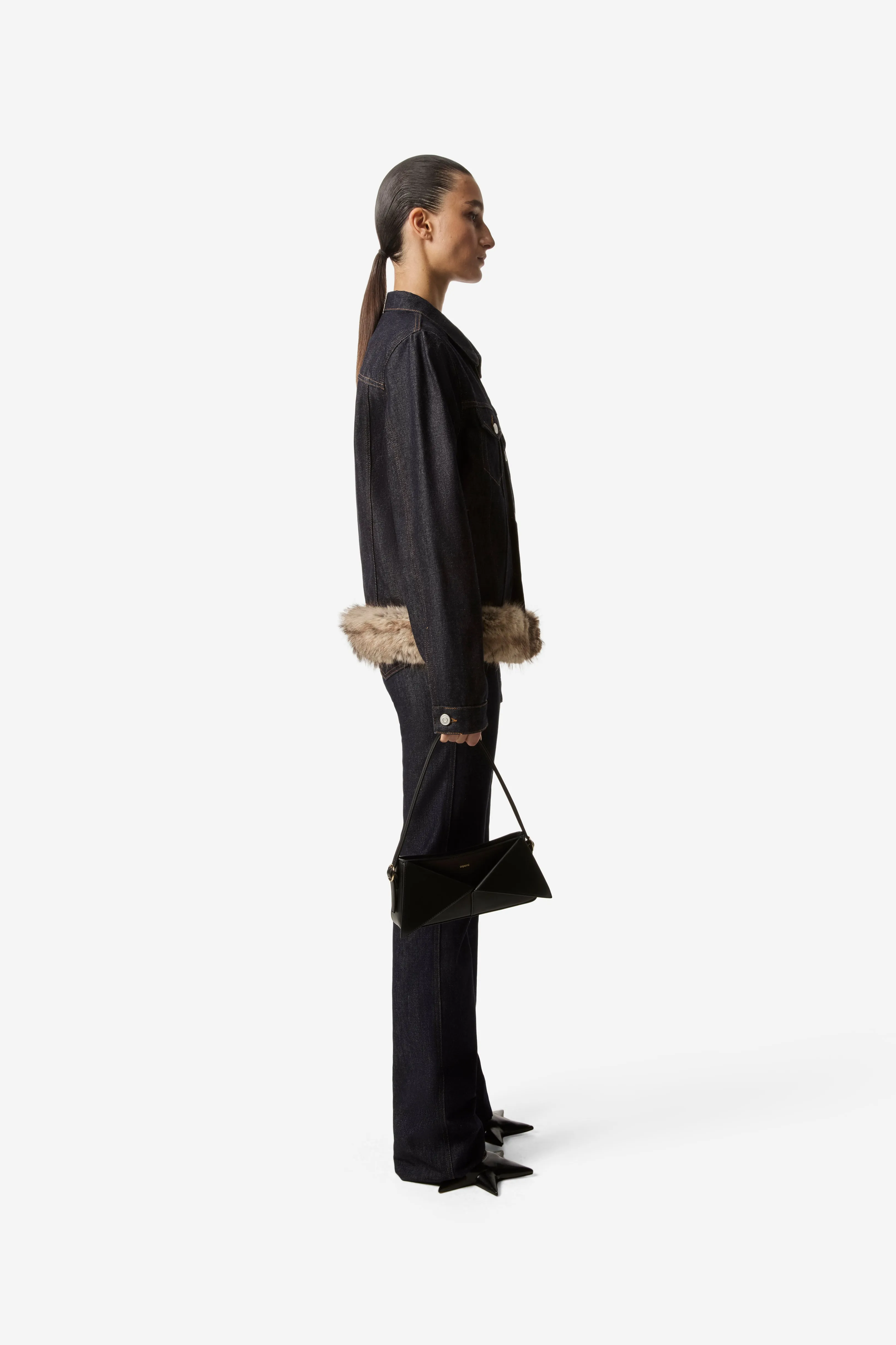 Faux Fur Hem Denim Jacket sold by Coperni Paris product image thumbnail 3