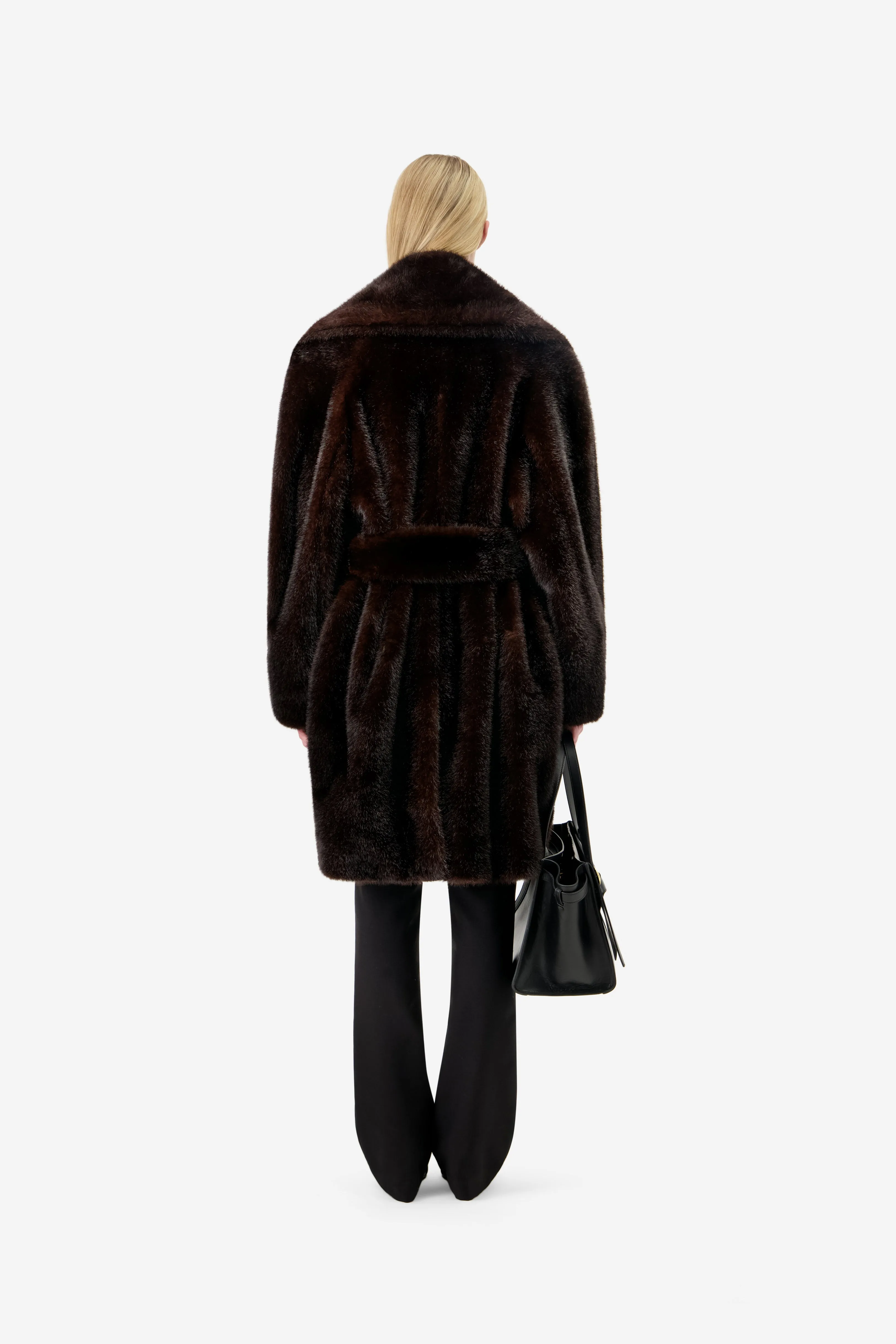 Faux Fur Belted Coat sold by Coperni Paris product image thumbnail 4