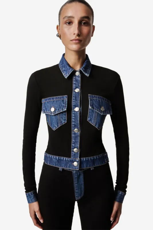 Second Skin Rib Denim Top made by Coperni Paris
