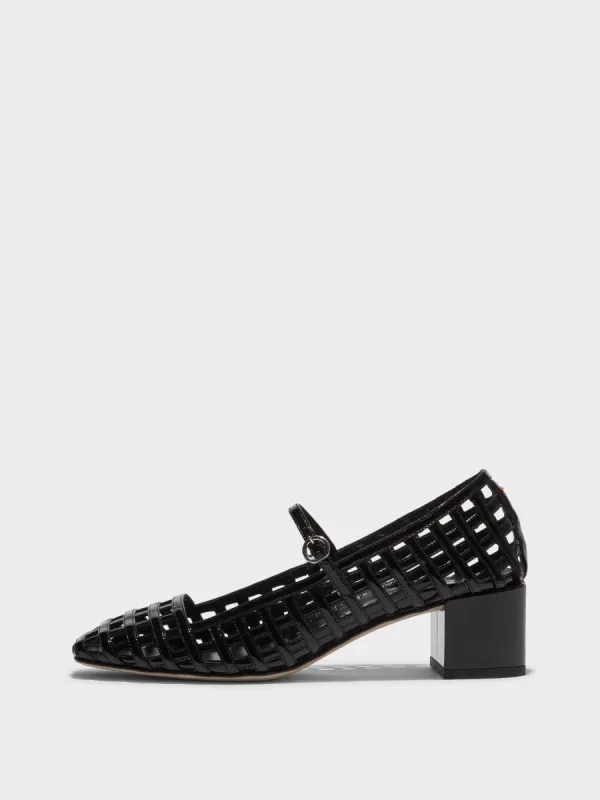 Aline Caged Leather Mary-Jane Pumps sold by Aeyde
