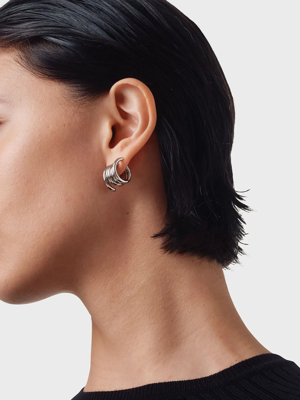 Dillon Palladium-Plated Hoop Earrings sold by Aeyde product image thumbnail 4