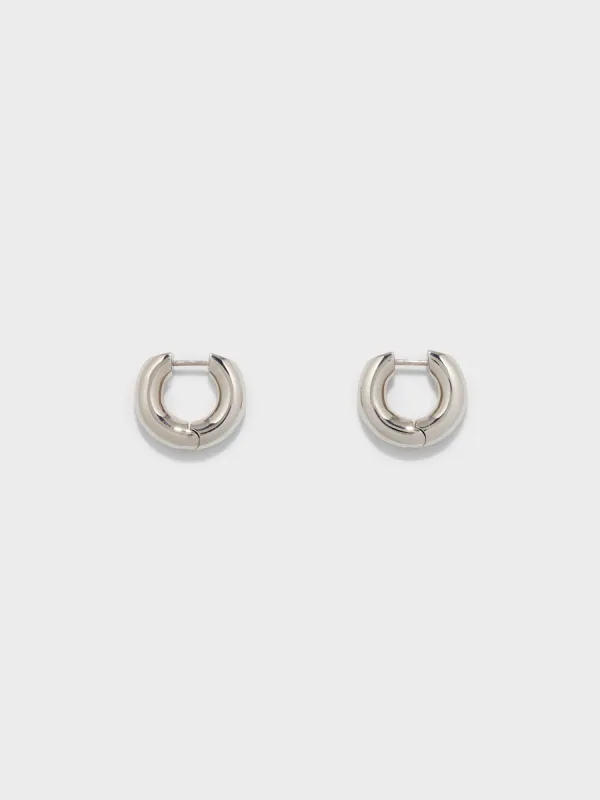 Alaya Medium Palladium-Plated Hoop Earrings sold by Aeyde