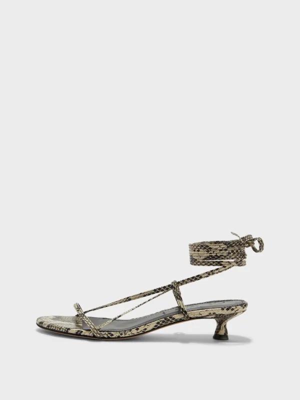 Paige Leather Kitten-Heel Sandals sold by Aeyde