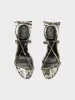 Paige Leather Kitten-Heel Sandals sold by Aeyde