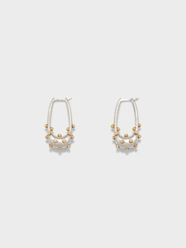 Elias Palladium and 18kt Gold-Plated Hoop Earrings sold by Aeyde