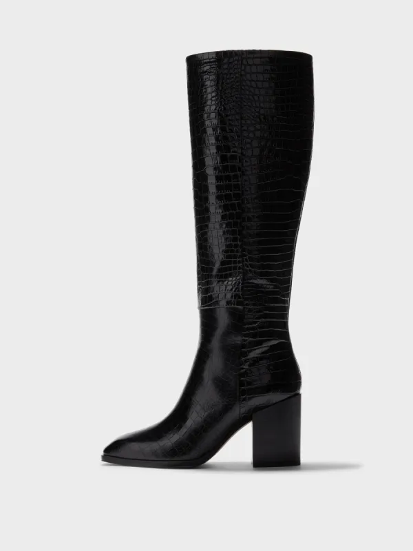 Teresa Leather Knee-High Boots made by Aeyde