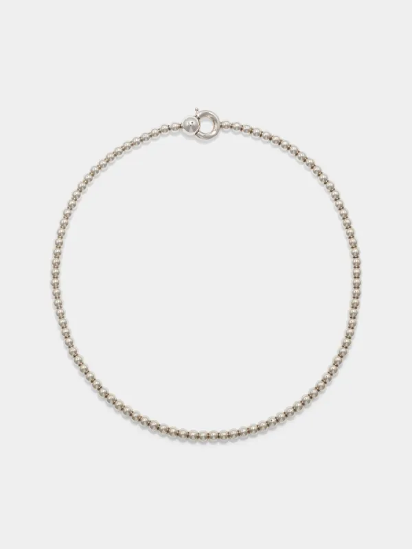 Syd Ball Chain Palladium-Plated Necklace sold by Aeyde