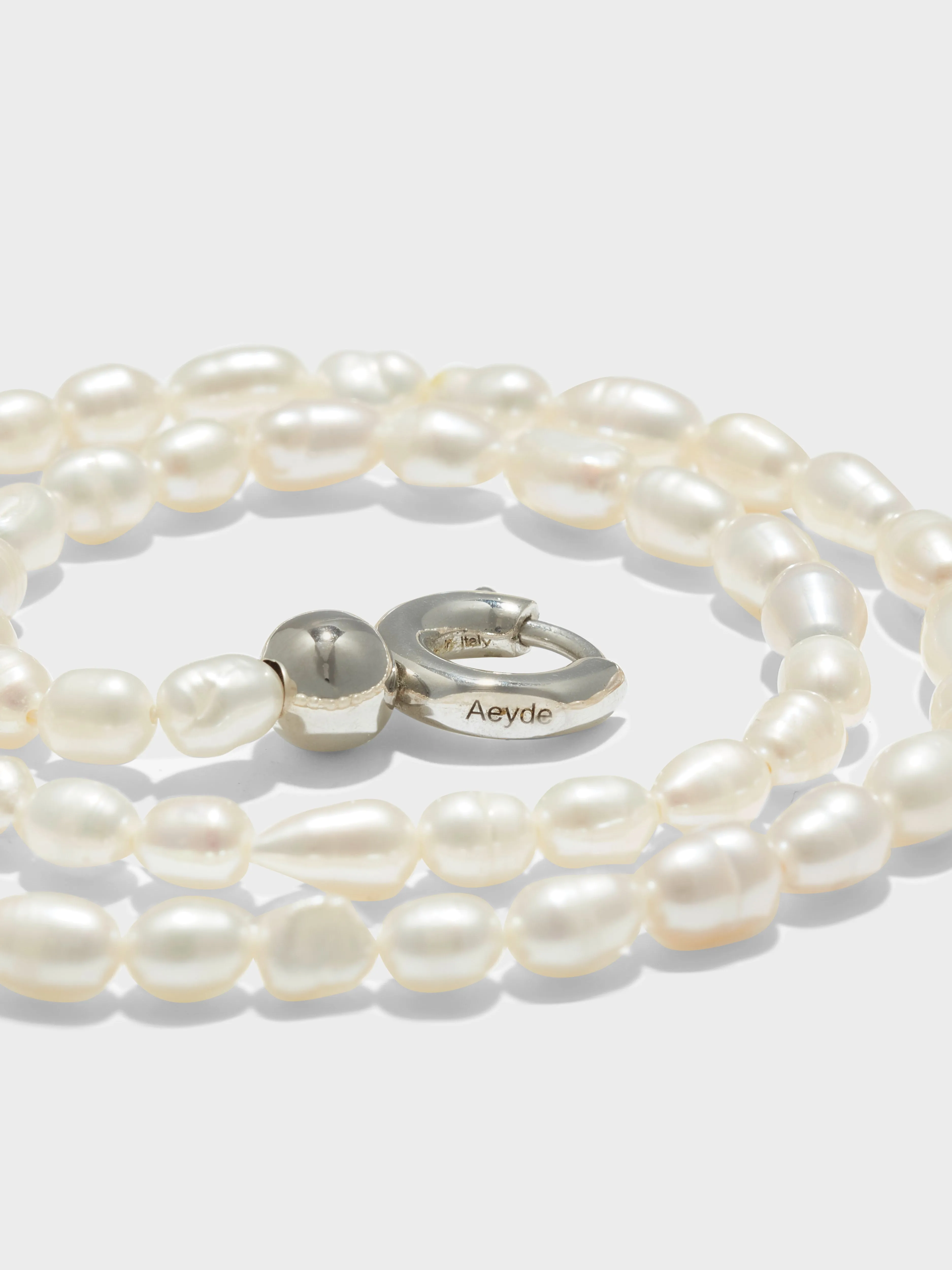 Saylor Pearl and Palladium-Plated Necklace sold by Aeyde product image thumbnail 3