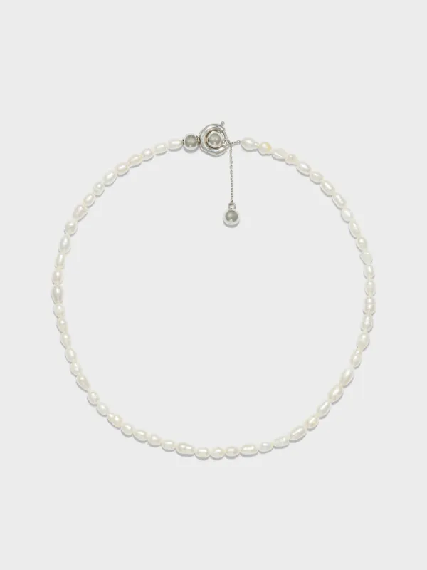 Saylor Pearl and Palladium-Plated Necklace made by Aeyde