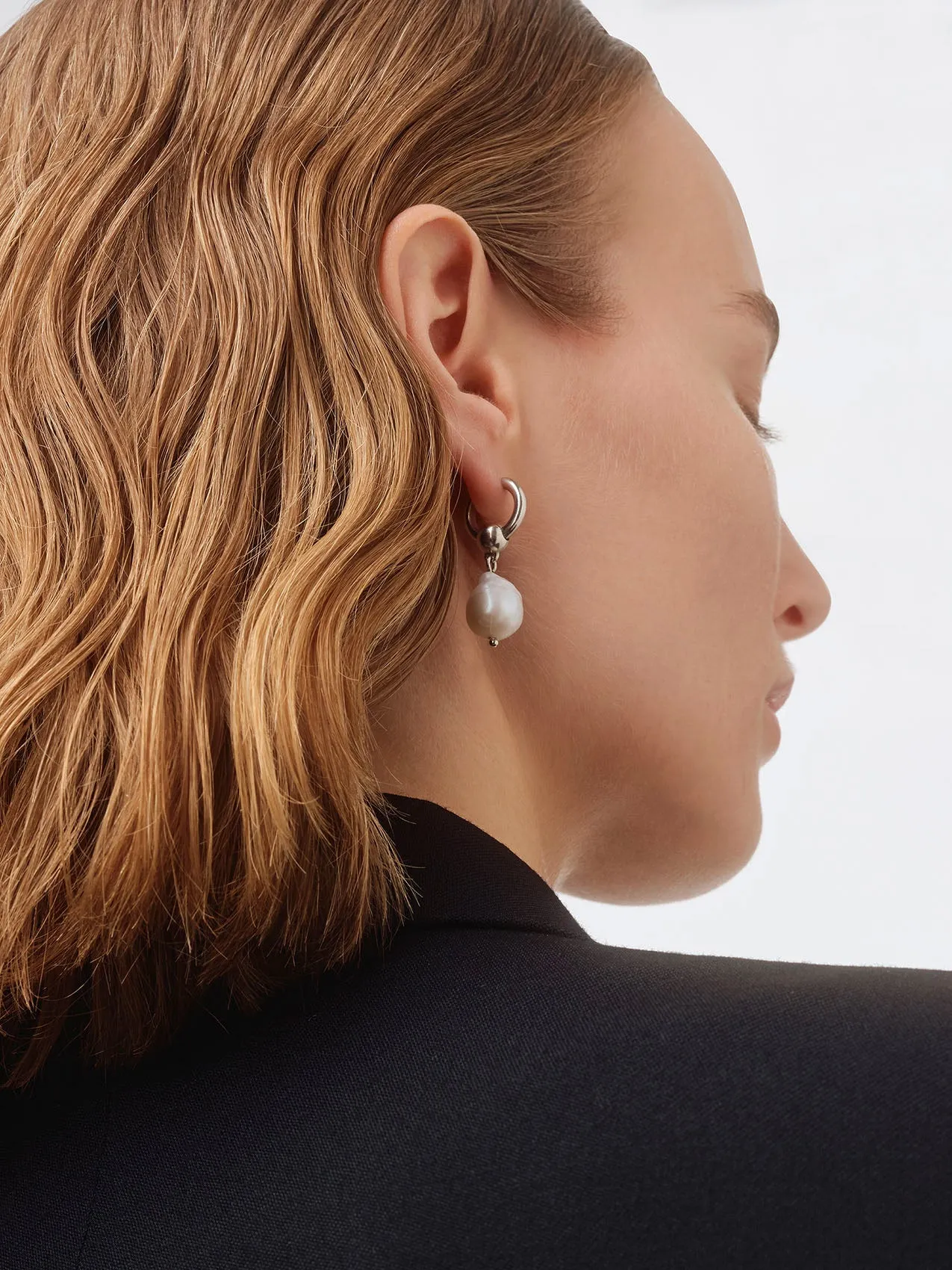 Elvin Pearl and Palladium-Plated Earrings sold by Aeyde product image thumbnail 4