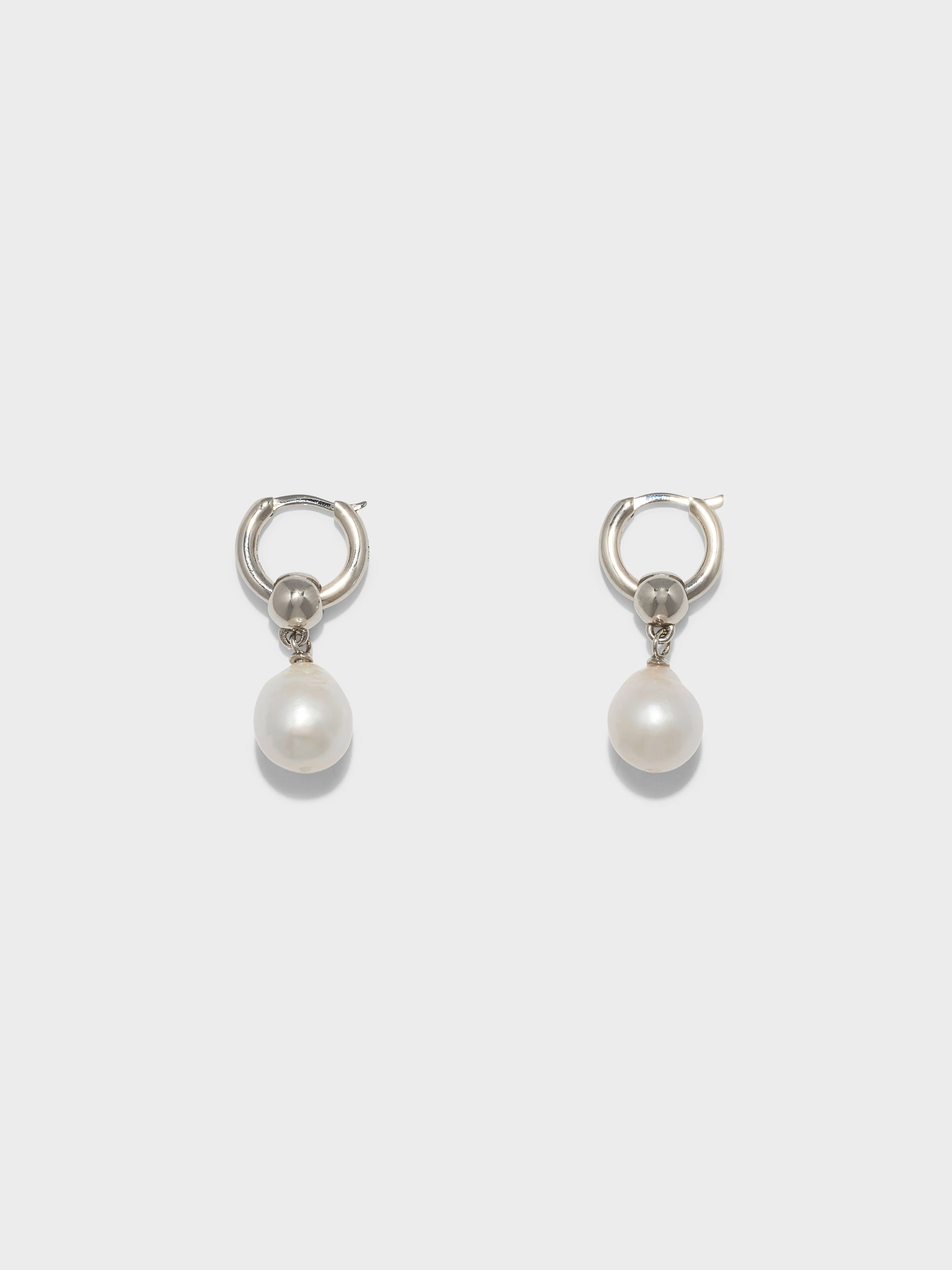 Elvin Pearl and Palladium-Plated Earrings sold by Aeyde