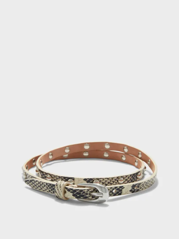 Liam Studded Leather Belt made by Aeyde