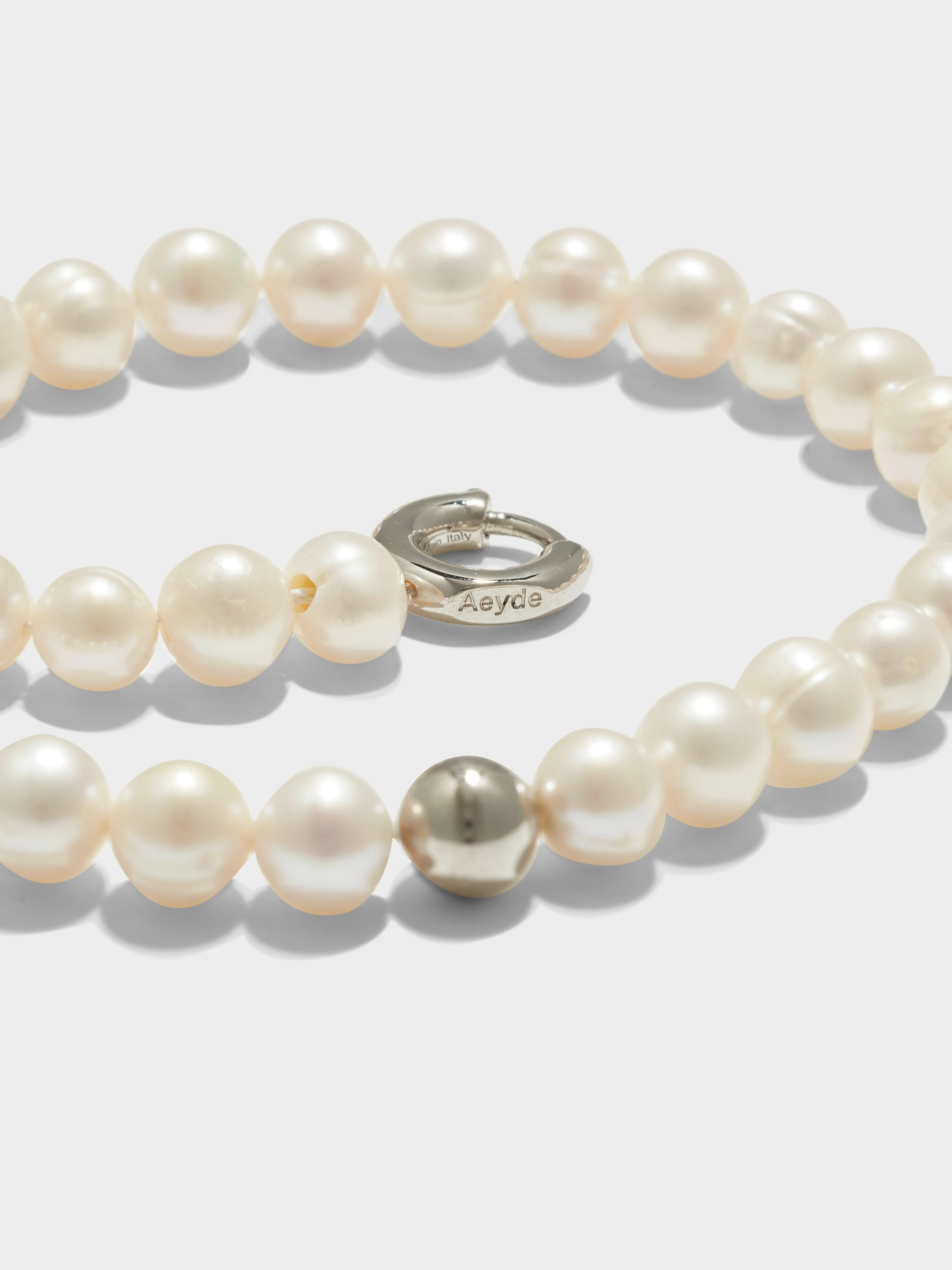 Sarin Pearl and Palladium-Plated Necklace sold by Aeyde product image thumbnail 3