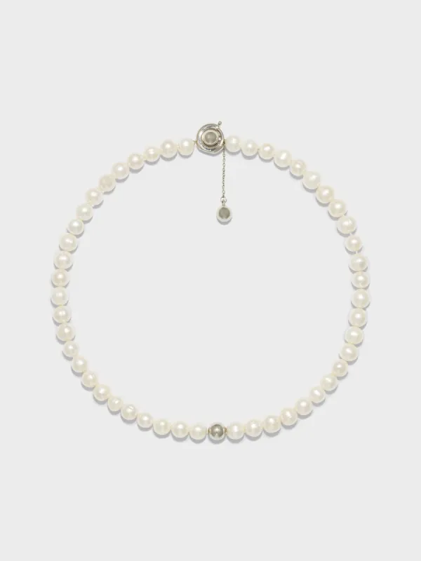 Sarin Pearl and Palladium-Plated Necklace made by Aeyde