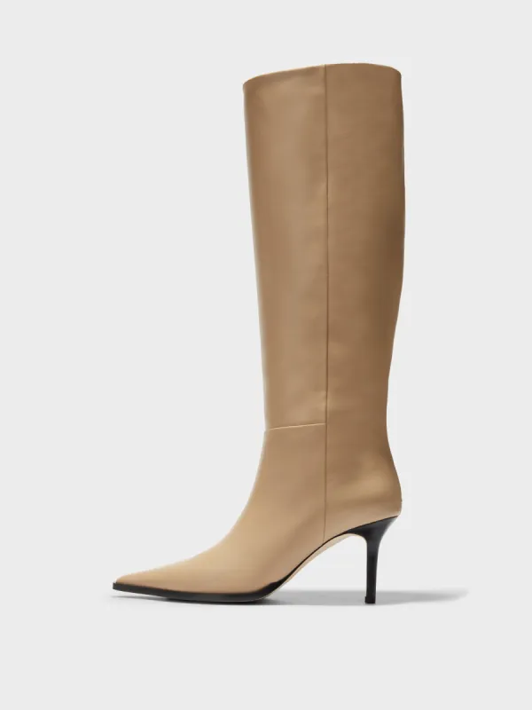 Tula Leather Knee-High Boots sold by Aeyde