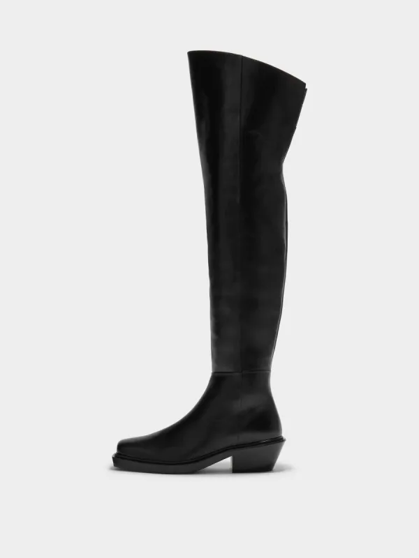 Wita Leather Biker Over-Knee Boots sold by Aeyde