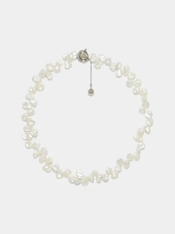 Joss Pearl and Palladium-Plated Necklace made by Aeyde