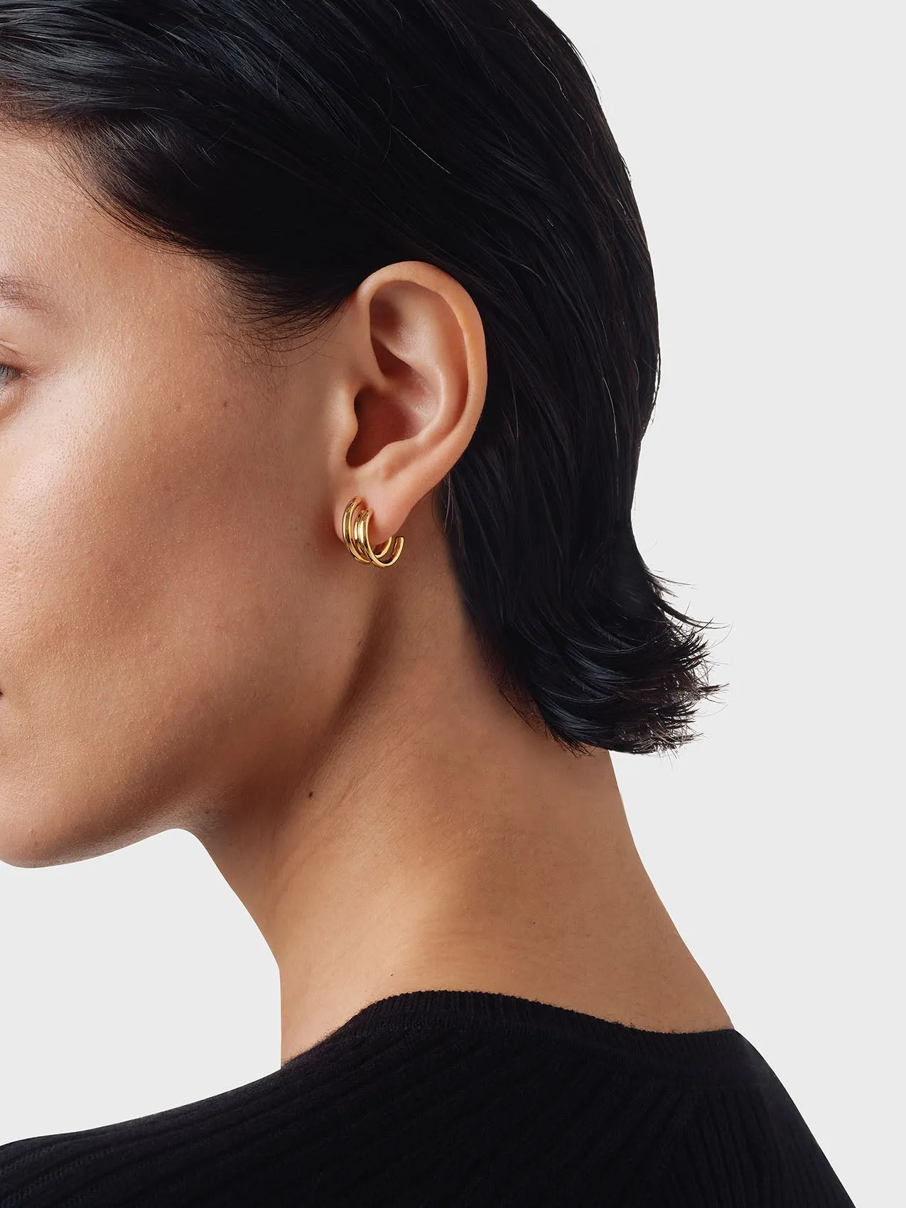 Dean 18k Gold-Plated Hoop Earrings sold by Aeyde product image thumbnail 4