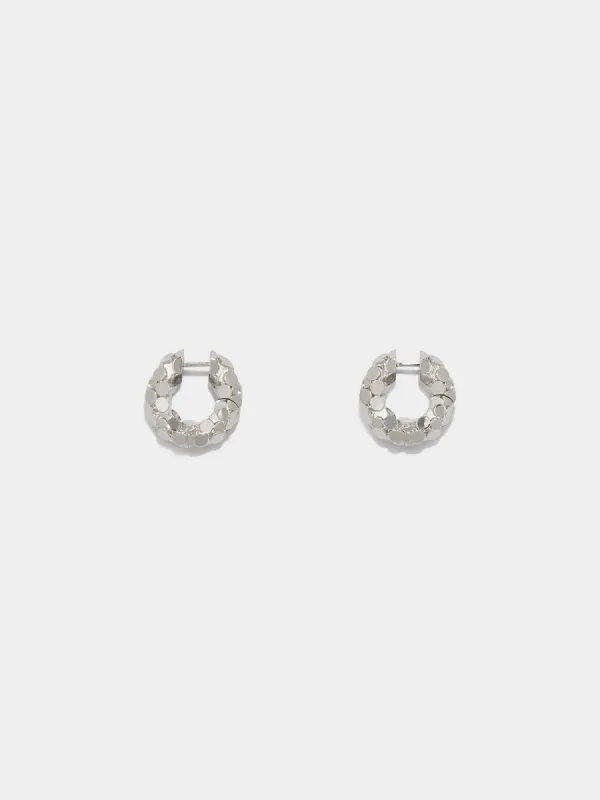 Cooper Medium Palladium-Plated Hoop Earrings sold by Aeyde