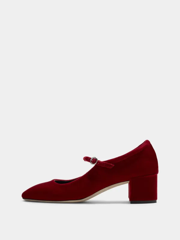 Aline Velvet Mary-Jane Pumps sold by Aeyde