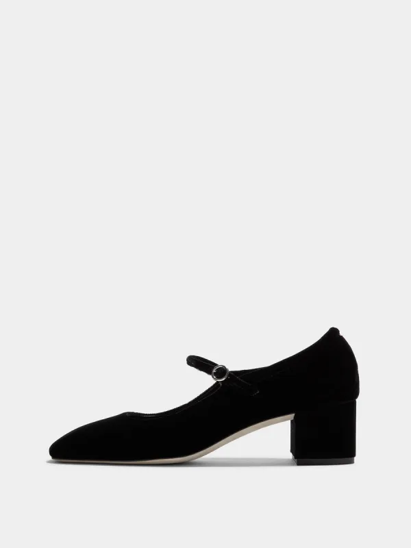 Aline Velvet Mary-Jane Pumps sold by Aeyde