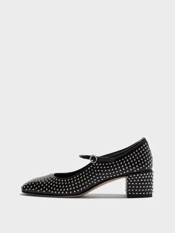 Aline Mini Studs Leather Mary-Jane Pumps sold by Aeyde