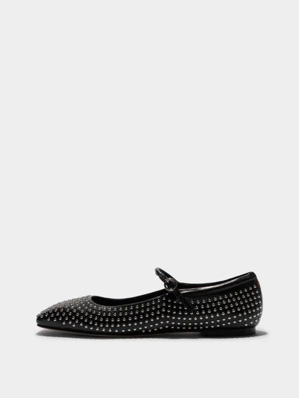 Uma Mini Stud Leather Mary-Jane Flats sold by Aeyde