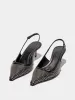 Saba Mini Stud Leather Slingback Pumps sold by Aeyde