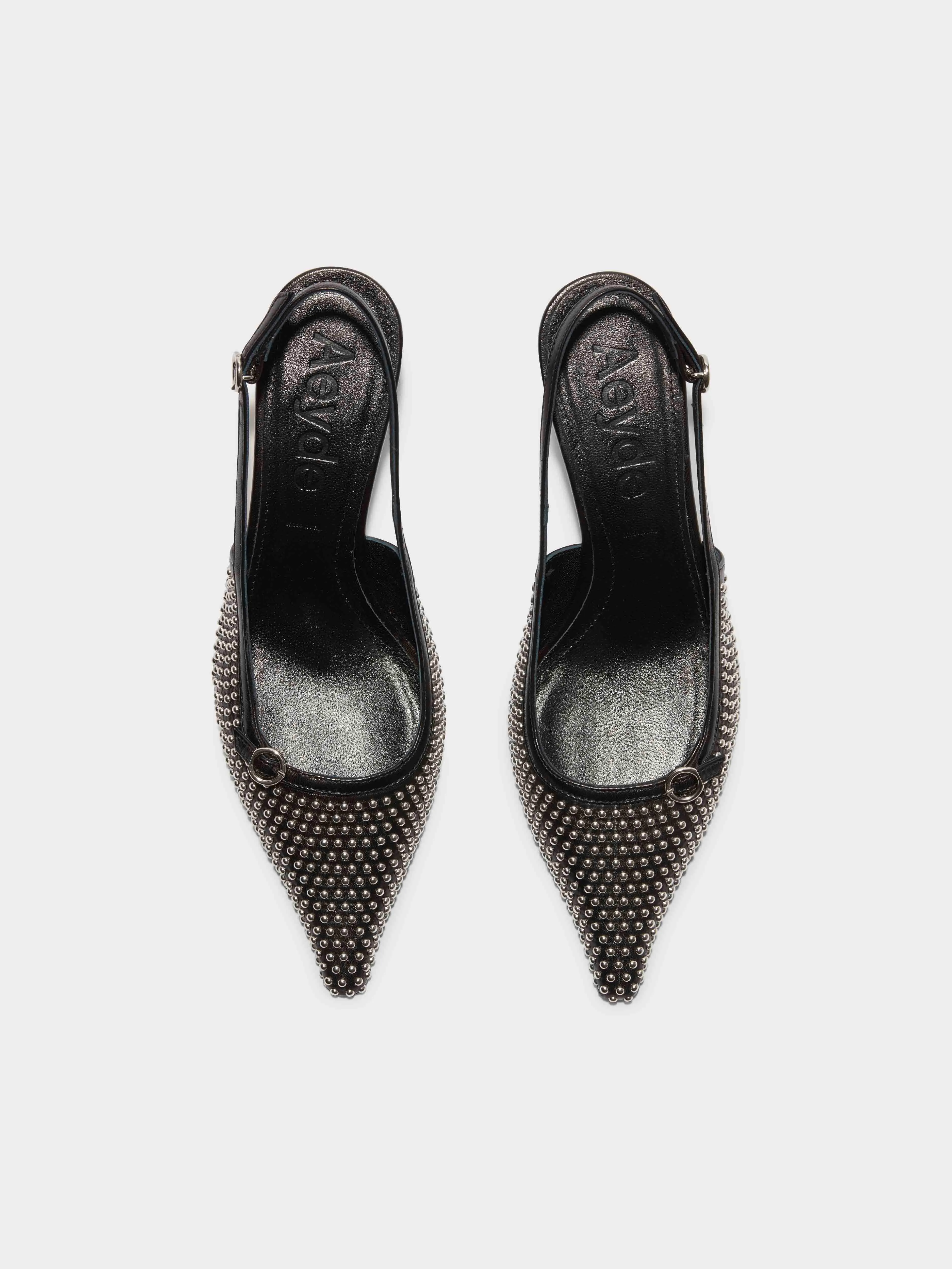 Saba Mini Stud Leather Slingback Pumps sold by Aeyde product image thumbnail 5