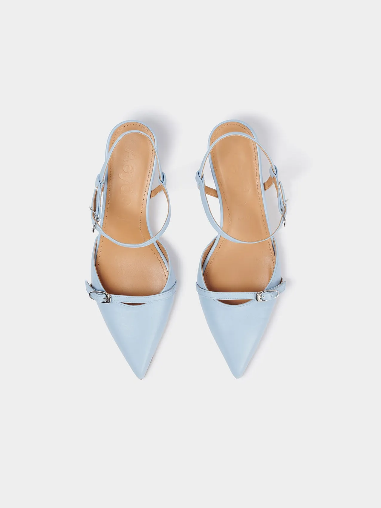 Melia Leather Kitten-Heel Pumps sold by Aeyde product image thumbnail 3