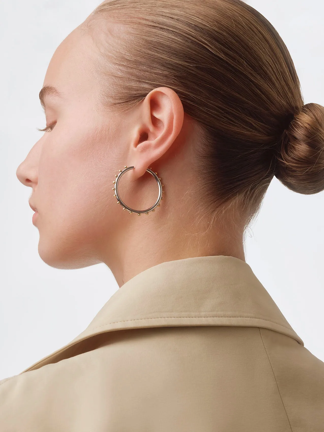 Otis Palladium and 18kt Gold-Plated Hoop Earrings sold by Aeyde product image thumbnail 4