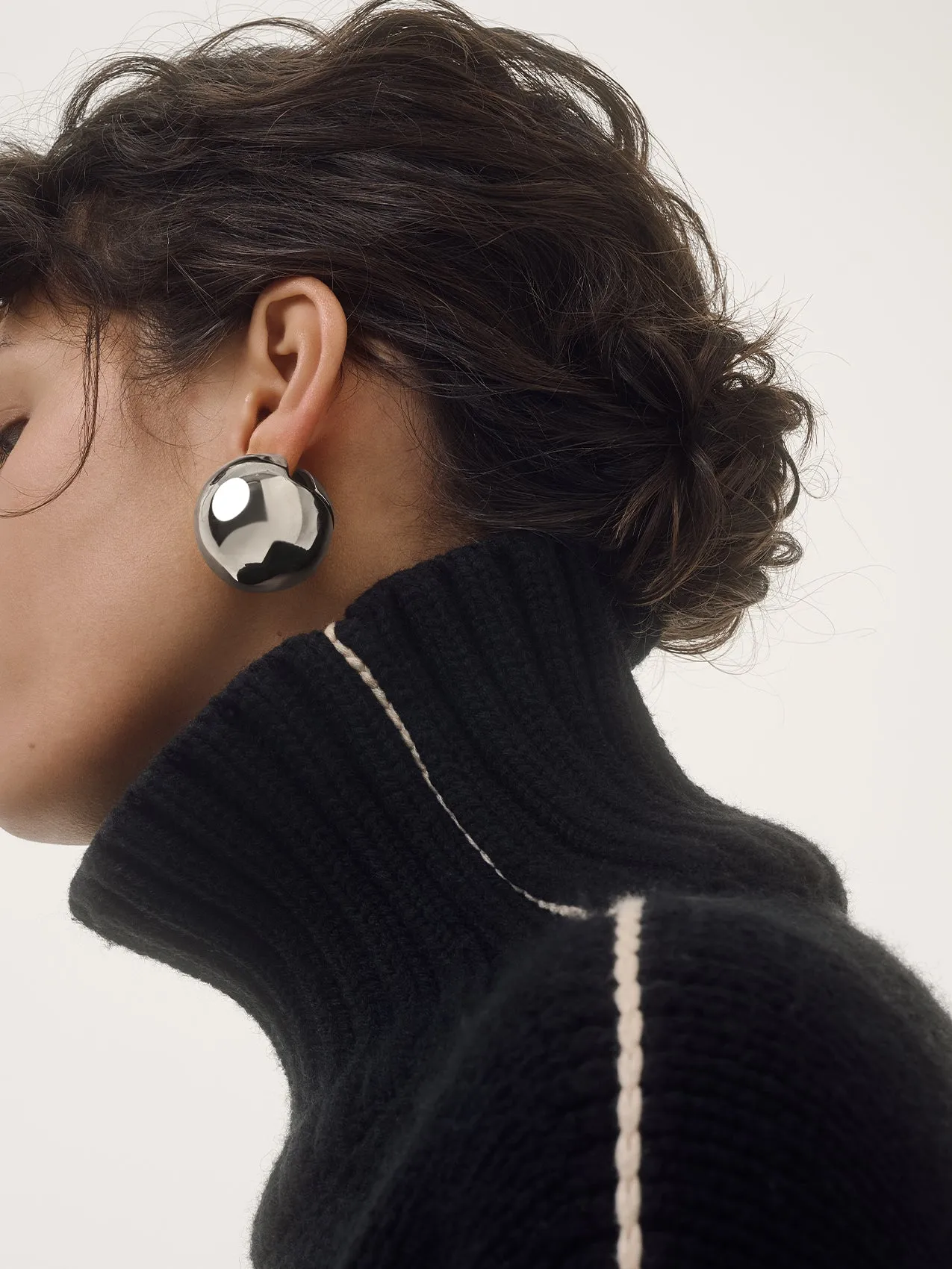 Alice Large Palladium-Plated Earrings sold by Aeyde product image thumbnail 4