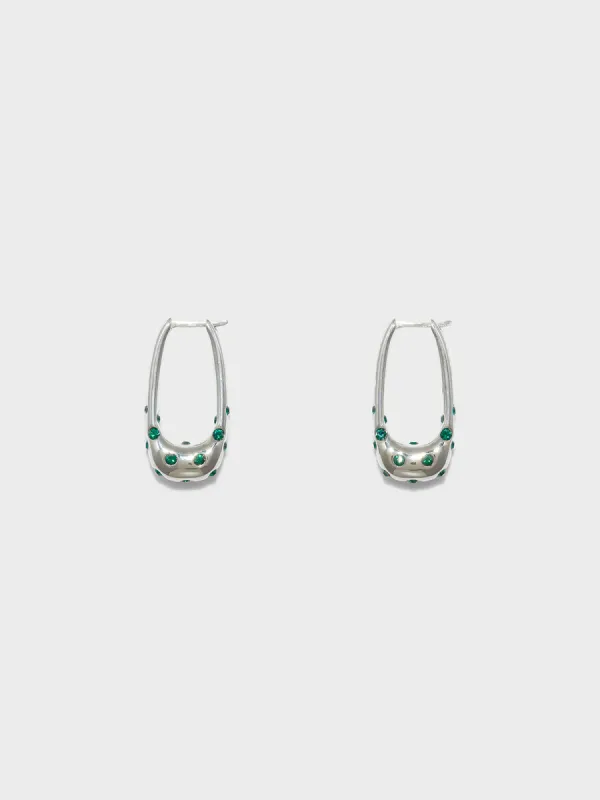 Elias Crystal and Palladium-Plated Hoop Earrings sold by Aeyde