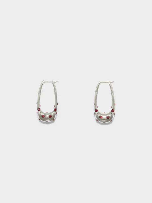 Elias Crystal and Palladium-Plated Hoop Earrings sold by Aeyde