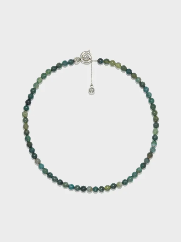 Saylor Green Agate and Palladium-Plated Necklace sold by Aeyde