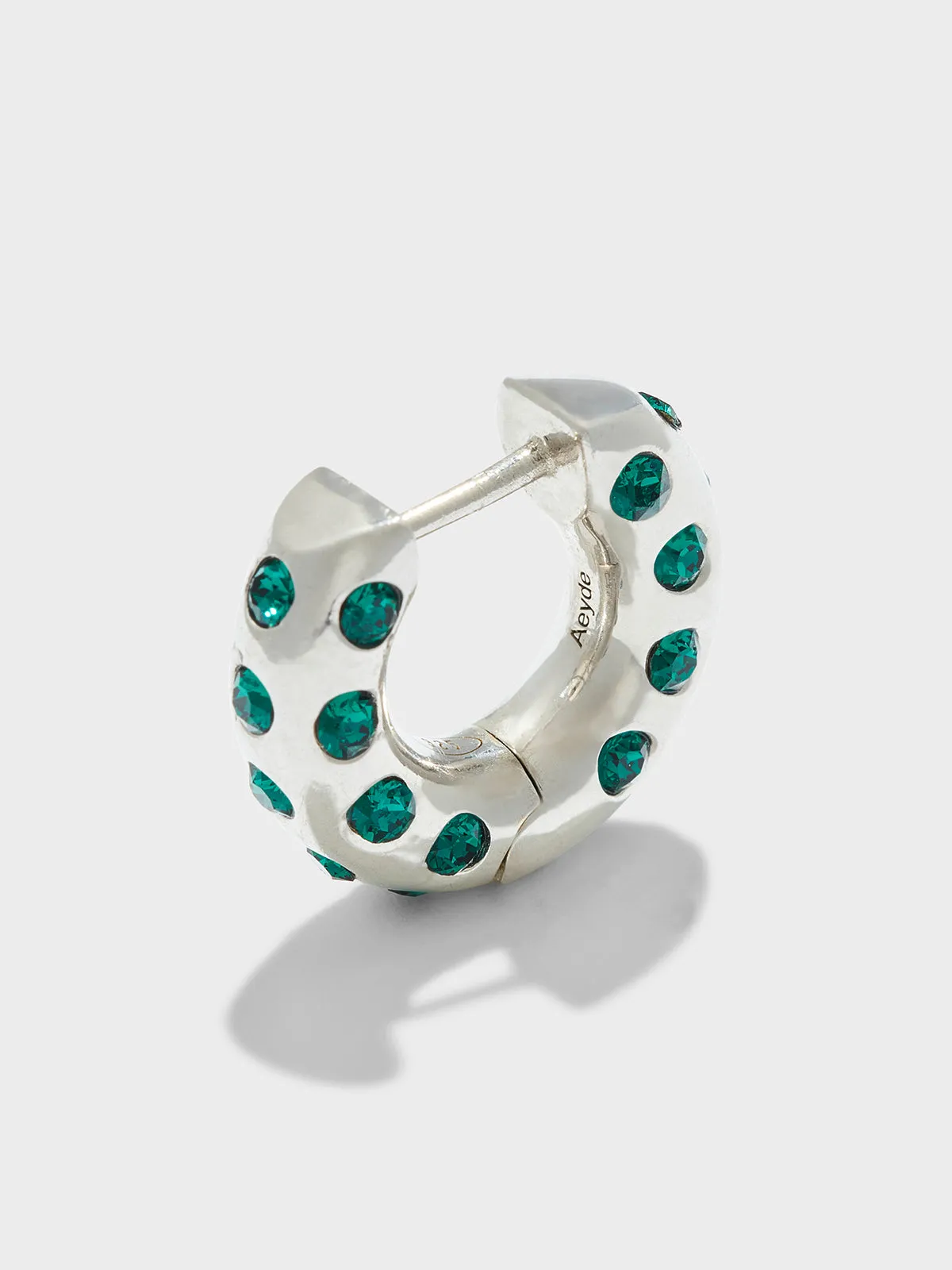 Alto Crystal and Palladium-Plated Hoop Earrings sold by Aeyde product image thumbnail 3